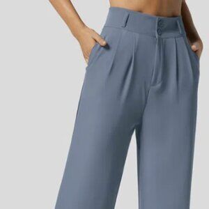 NWT High Waisted Shirred Back Side Pocket Plicated, Strt Leg Suit Pant